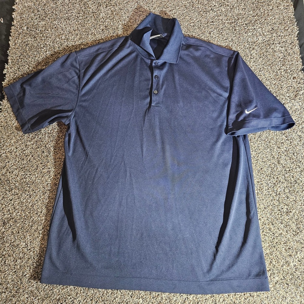 Nike Golf Dri-FIT Polo Shirt Mens Large Navy Blue Short Sleeve 363807-451